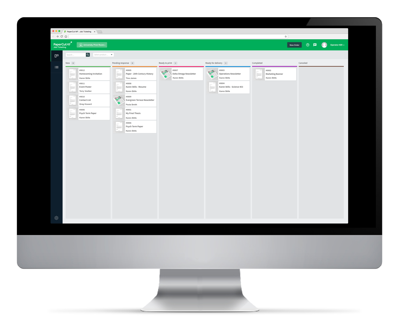 Job-ticketing-interface